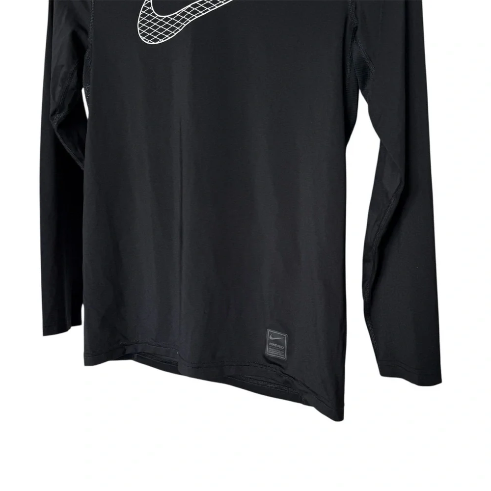 Nike Pro Dri-FIT Long Sleeve Training T-Shirt Black Teens L Sweat Wicking Mesh